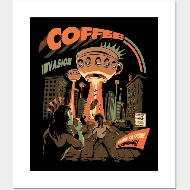 Coffee Invasion Wall Art by Ilustrata